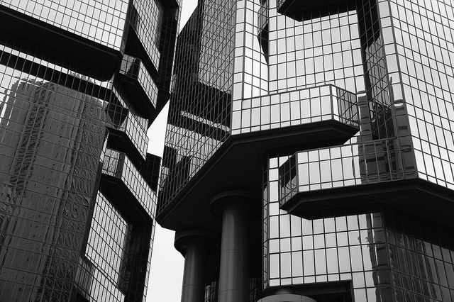 Black and White Office Building